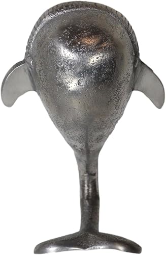 Miniatura 4 de Ebros Gift Paquete de 2 ganchos de pared náuticos de ballena beluga niquelado de 4.5 pulgadas de alto temática costera para montar en la pared,