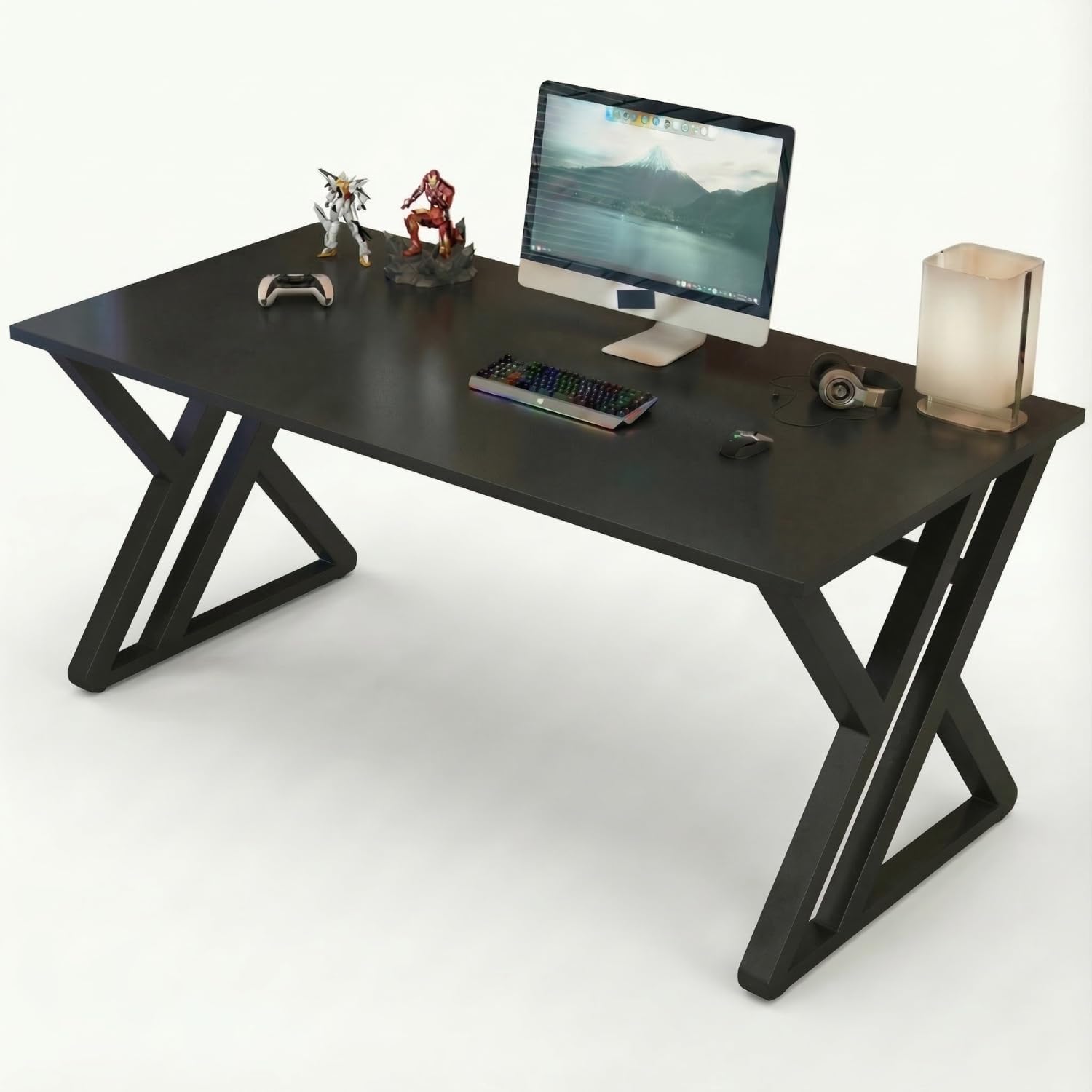 TEKAVO Jimmy Study Table for Home & Office Wooden | Office Table for Work from Home | Gaming Workstation Desk with Heavy Duty Metal | 150 cm Table | Black