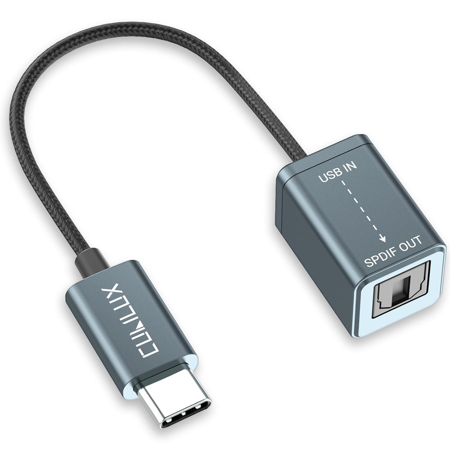Cubilux USB to S/PDIF Transmitter for Music Playing, USB C to TOSLINK Output Adapter (Stereo Sound), USB Optical Audio Con...