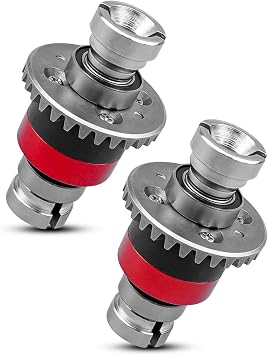 Universal Assembled Differential 30T 0.8Mod Fit for 1/18 ARRMA GROM Typhon Granite GROM Mini Mojave GROM 2S Replace ARA311177 ARA311177V2, 2Pcs Silver/Red