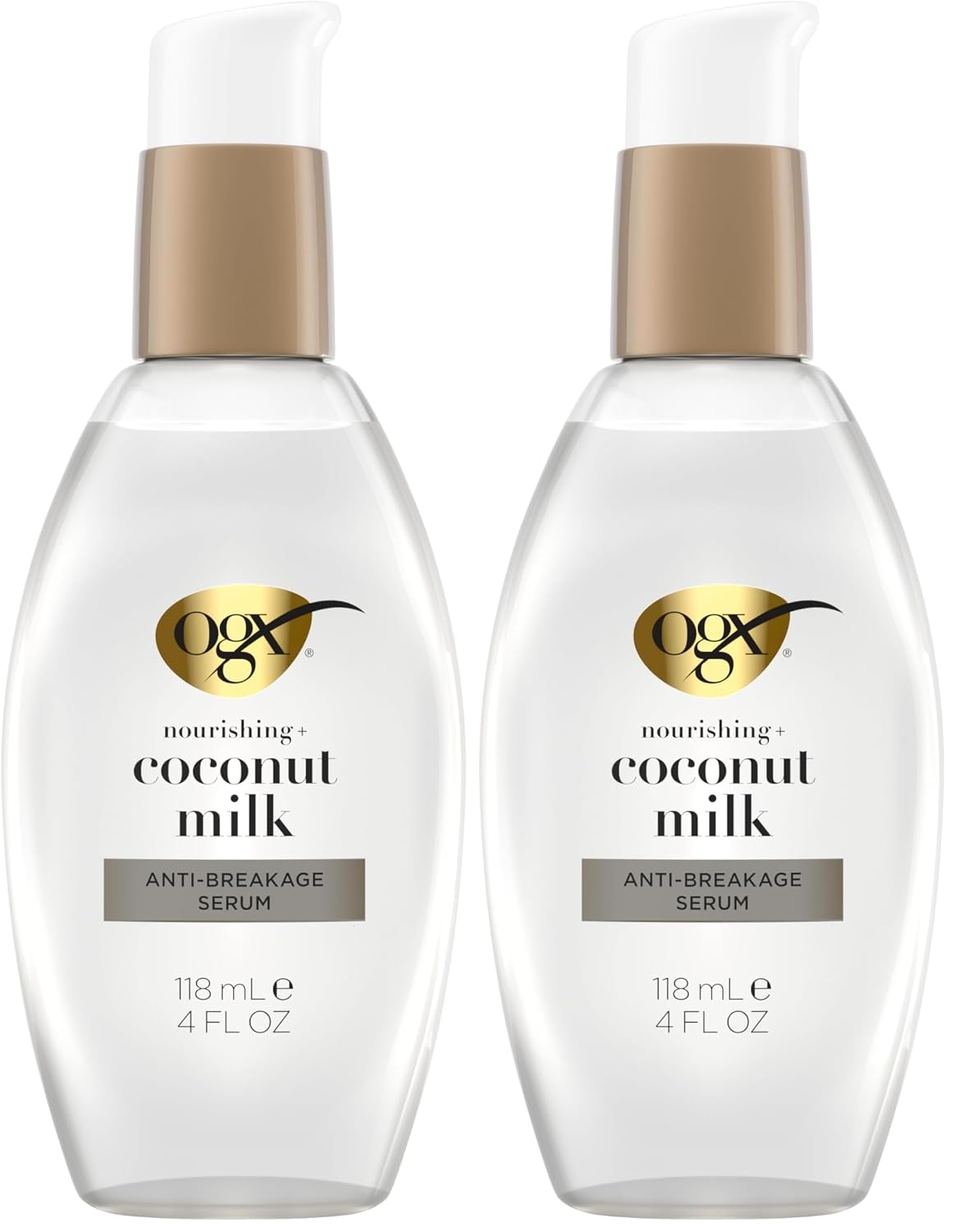 OGX Nourishing + Coconut Milk Anti-Breakage Serum, 4 Fl Oz (Pack of 2)