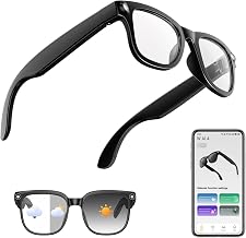 AI Smart Glasses for Men Women, Bluetooth Audio Glasses (No Camera) | Real-Time Translation, AI Assistant, Meeting Transcription, Open-Ear Music, Hands-Free Calling, Flashlight, Photochromic Lens
