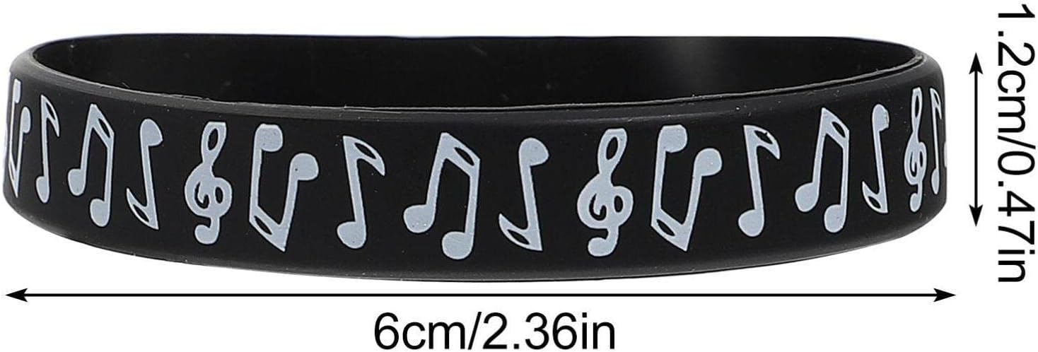 iplusmile Music Festival Silicone Bracelets 10 Pack with Musical Note Design Comfortable Tear-Resistant Wristbands for Concerts Party Events image 2