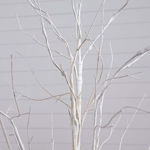 Miniatura 3 de Nearly Natural Árbol de abedul blanco artificial preiluminado de 4 pies con luces LED, 51 LED blancos para decoración interior del hogar, árbol de