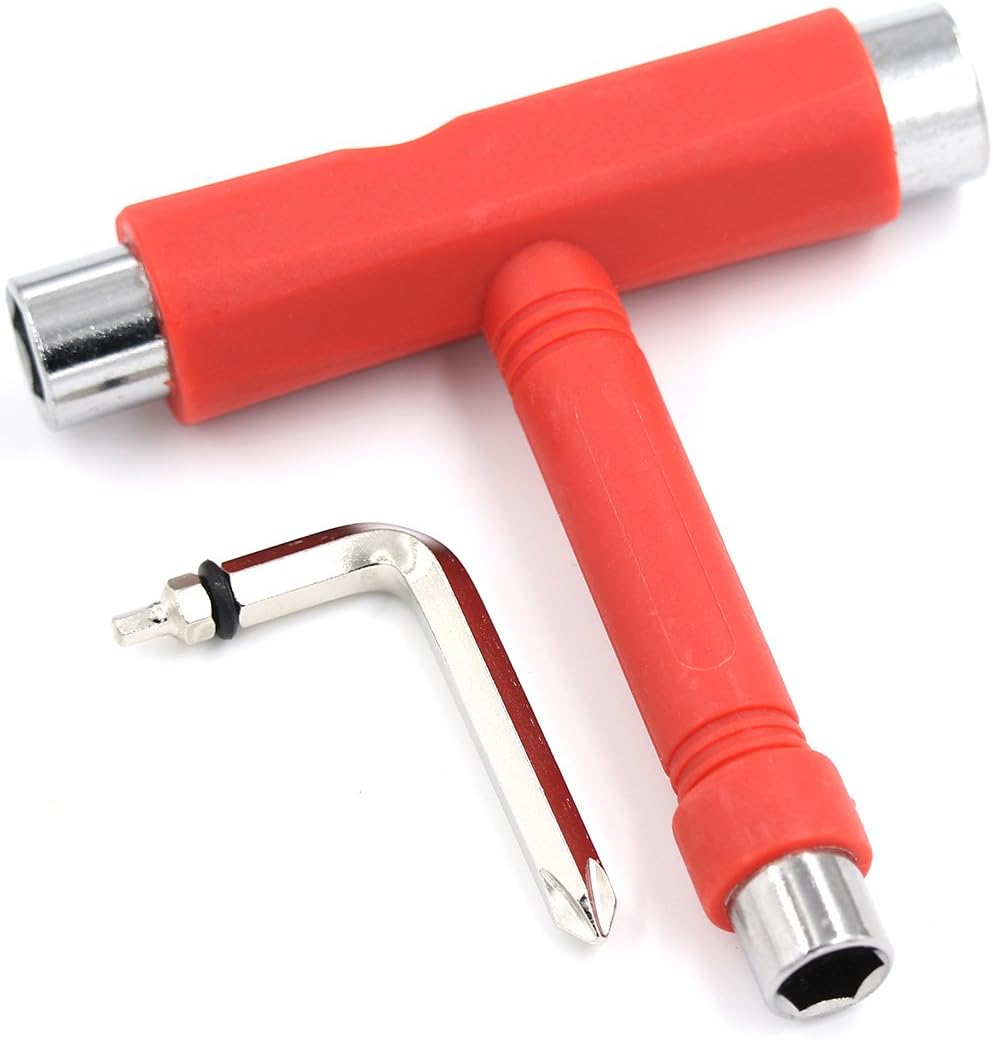 Skate Tool Skateboard T Multi Tools Kit All-in-One Independent Longboard Complete Cruiser Bearing Truck Decks Hardware Accessories Wrench Allen Phillips Key Black Blue Red