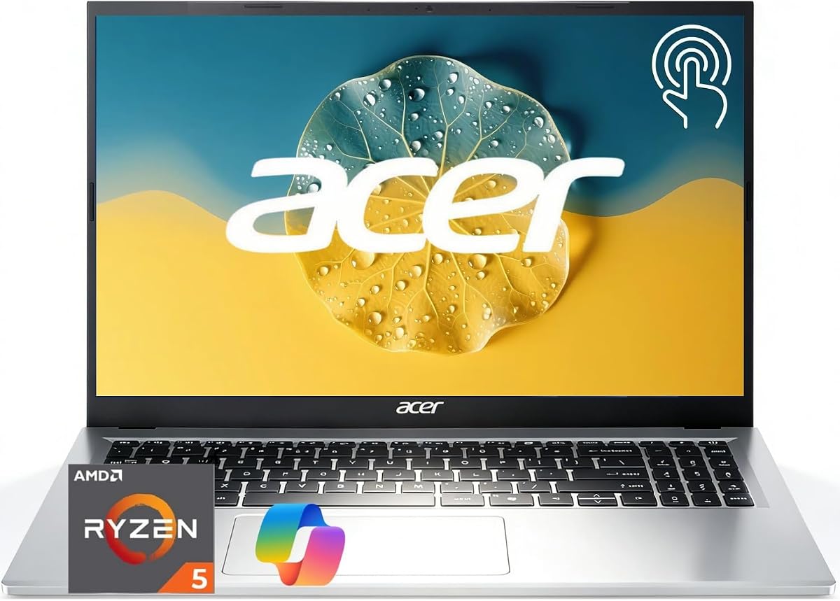 Aspire 3 2026 Touchscreen Laptop | AMD Ryzen 5 7520U CPU(beat Intel i7-1165G7) | 15.6" FHD Display | 16GB DDR5 RAM | 512GB SSD | Wi-Fi 6 | Windows 11 | Business, Study & Productivity