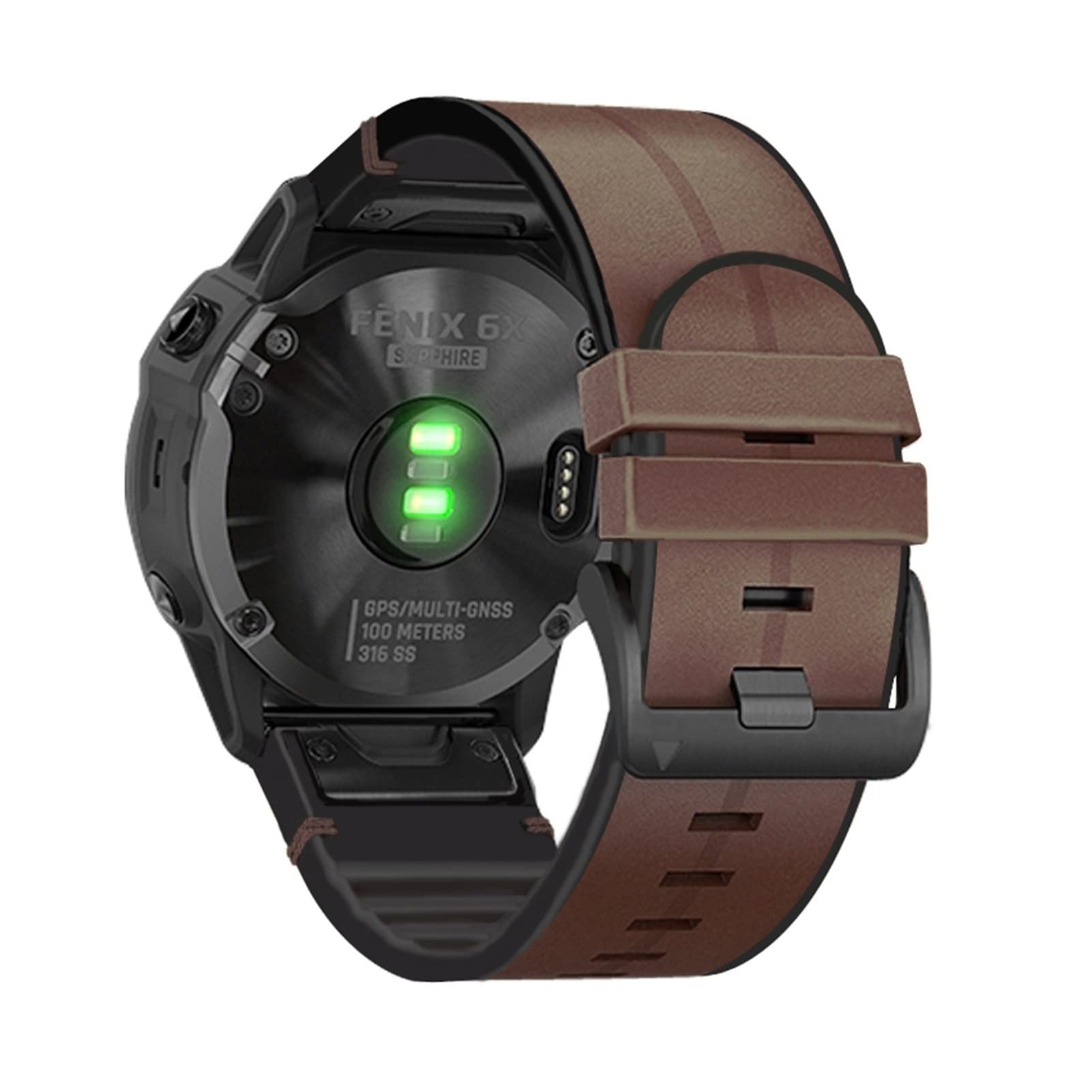 Bracelet de montre 22 mm marron foncé Quickfit compatible Garmin Fenix 7 6 5