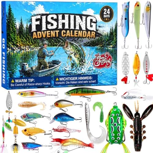 RONSTONE Adventskalender Angeln 2026, 24 Köder, Geschenke für Ang...