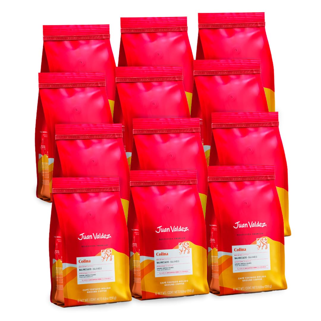 Juan Valdez Colina, Café Molido Tostión Media, Notas a Durazno y Chocolate Blanco, 250g (Pack x 12)