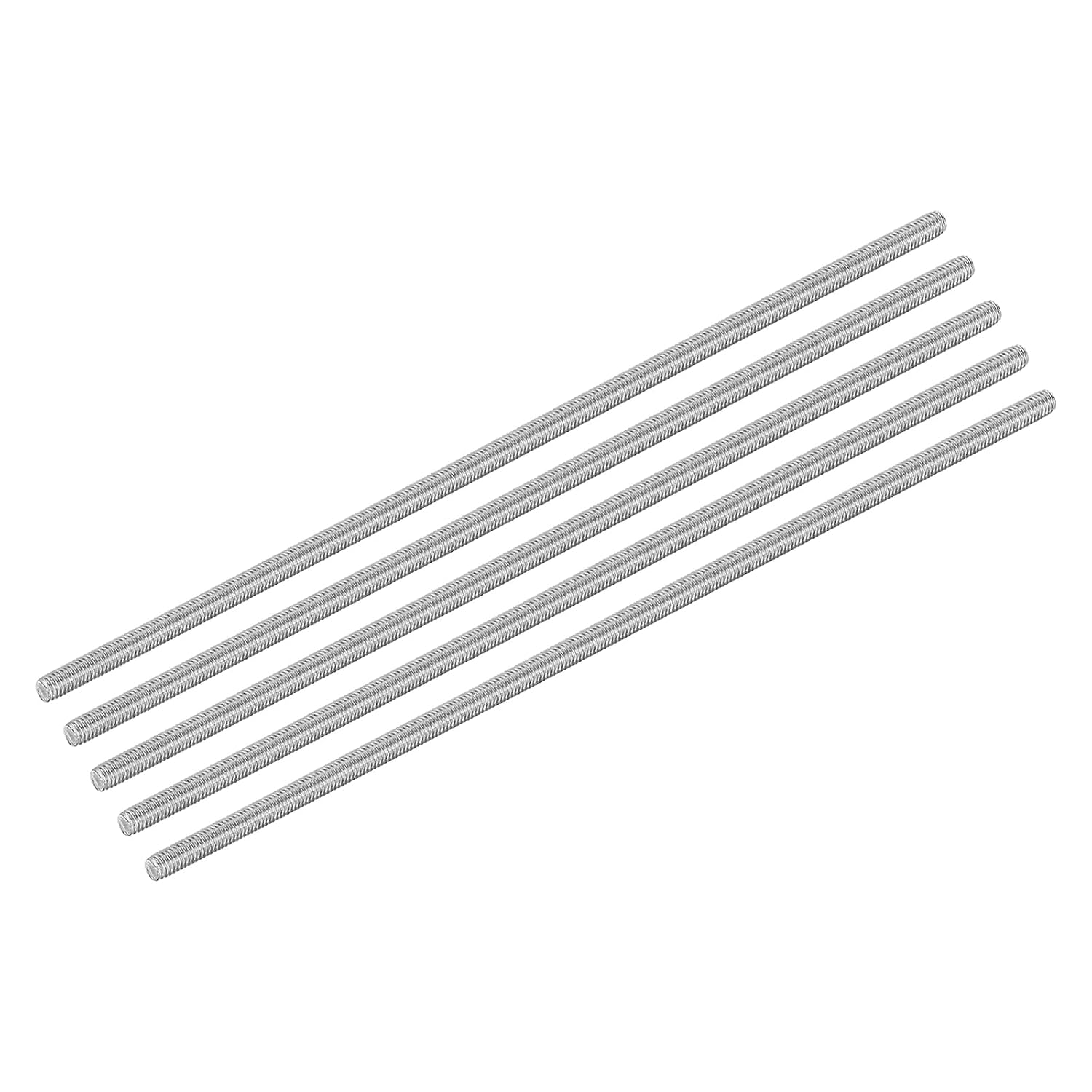 uxcell 15Pcs M6 x 250mm Fully Threaded Rod 304 Stainless Steel Right Hand Threads Bar Studs for Anchors Bolts, Clamps, Hangers and U-Bolts, 1 Thread Pitch