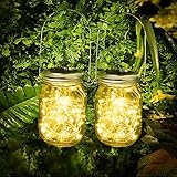 【Automatisches Ein- und Ausschalten mit Lichtsensor】 Mit dem integrierten Lichtsensor lösen Sie einfach den Deckel und finden den EIN / AUS-Schalter. Wenn Sie es einschalten, ist es nach 6-8 Stunden vollständig unter der Sonne aufgeladen. Hinweis: Die Mason Jar-Lichter schalten sich nachts oder bei Dunkelheit automatisch ein. Wenn Sie möchten, dass die Lichter während des Tages funktionieren, bedecken Sie einfach das Solarpanel