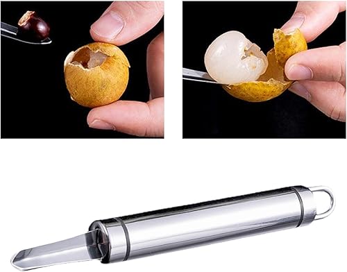 Miniatura 4 de Fenteer Lychee Corer - Descorazonador de chile compacto, a prueba de óxido, multifuncional, resistente, portátil, de azufaifo, removedor de núcleo