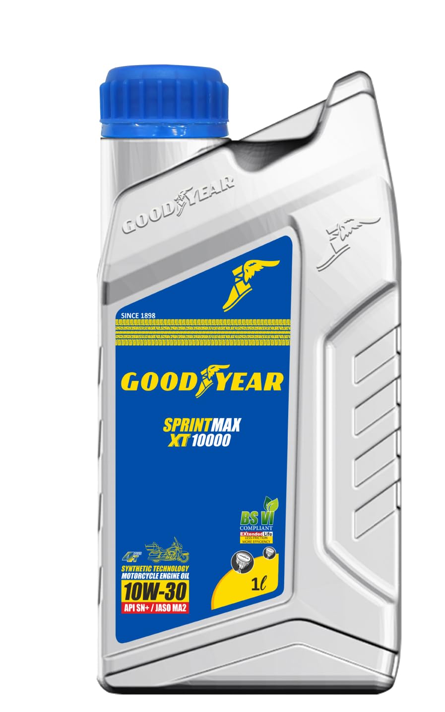 GOODYEAR 1.0 Ltrs 10W30 Sprintmax XT10000 4T Semi-Synthetic Engine Oil | High Performance Engine Oil For Bikes/Motorcylce with Enhanced Engine Protection