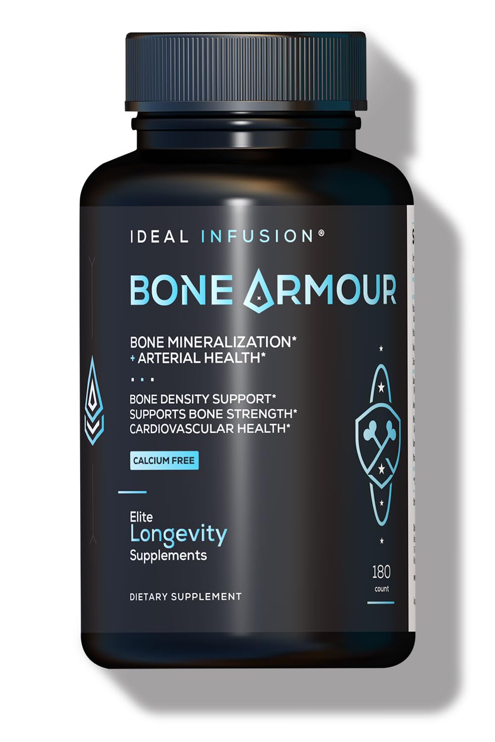 Ideal Infusion Calcium-Free Bone Density Supplement: Bone Strength & Arterial Health: Plant Based Silica with Icelandic Magnesium, Vegan Vitamin D3 5000 IU with K2 K1 (60 Servings)