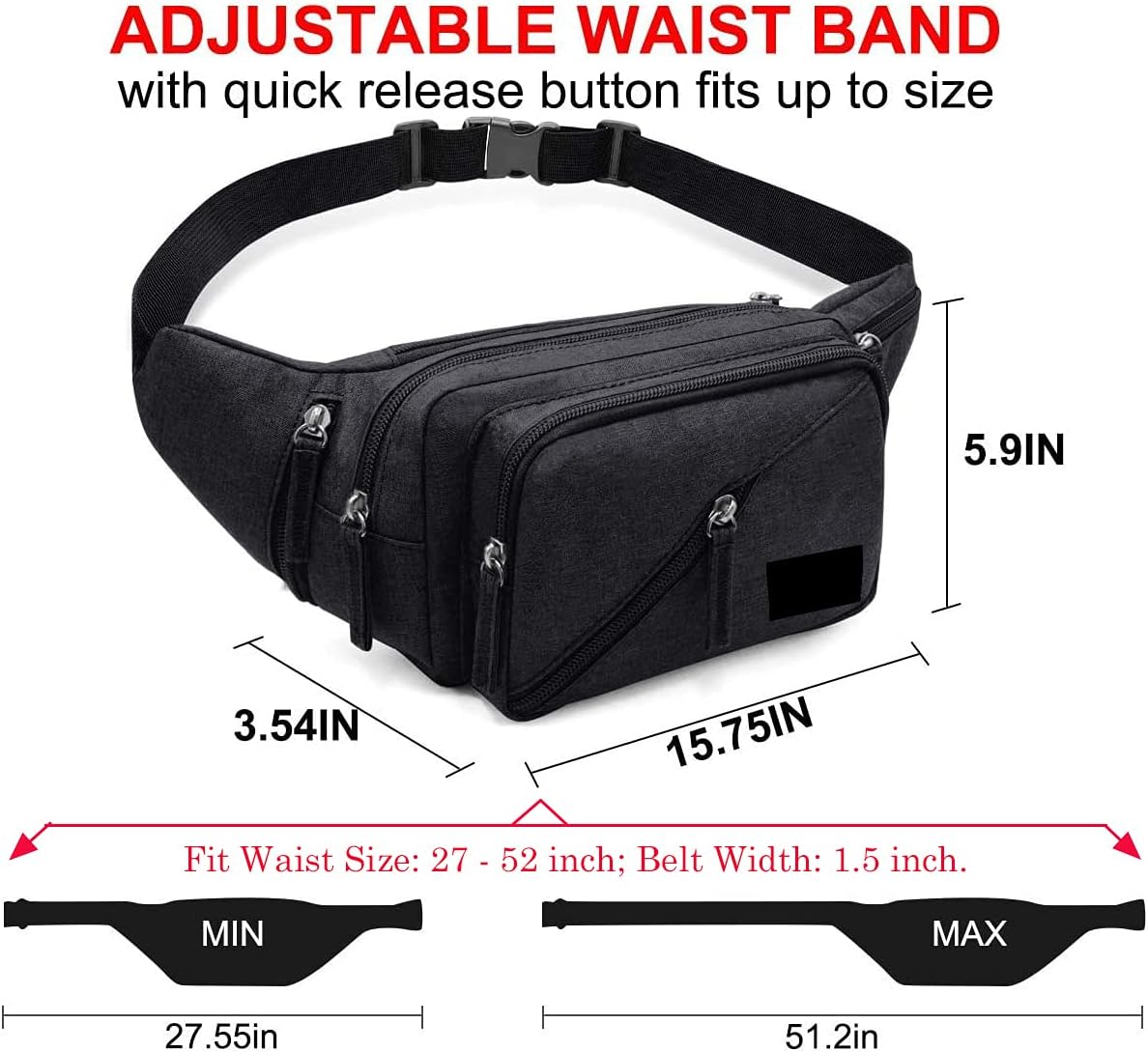 Concealed Carry Pistol Waist bag Tactical Conceal Carry Pistol Bag Fanny Packs Handgun Holster Pouch with Bottle&Gun Holder Fits 1911 Glock etc - Image 4