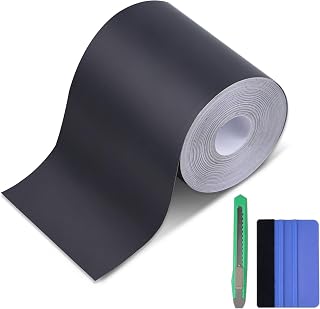 Lypumso Matte Black Vinyl Wrap Tape Roll, 3 Inch x 30ft Self-Adhesive Black Out Chrome Delete Tape with Tool Kit Air Release Adhesive Detailing Wrap DIY Car Door Sill Window Trim Edge Guard Protective