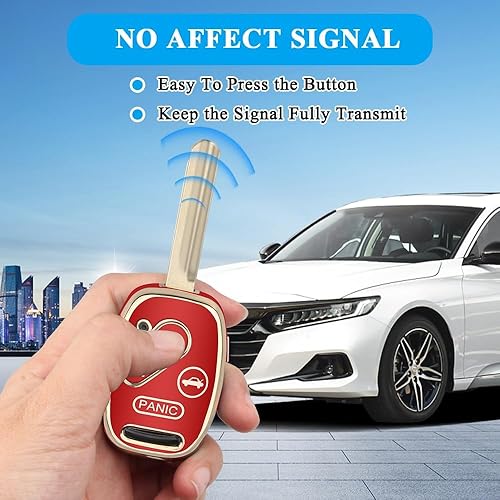 Miniatura 3 de MILD EAST Funda para llavero Honda con llavero, funda protectora para llave de automóvil para Honda Accord 2003-2012  Civic 2006-2013  Pilot