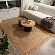 Hausattire Hand Woven Jute Braided Rug, 5'x8' – Natural, Reversible Boho Entry Area Rugs for Kitchen, Living Room I Farmhouse Indoor Outdoor Decorative Floor Rug, 60x96 Inches