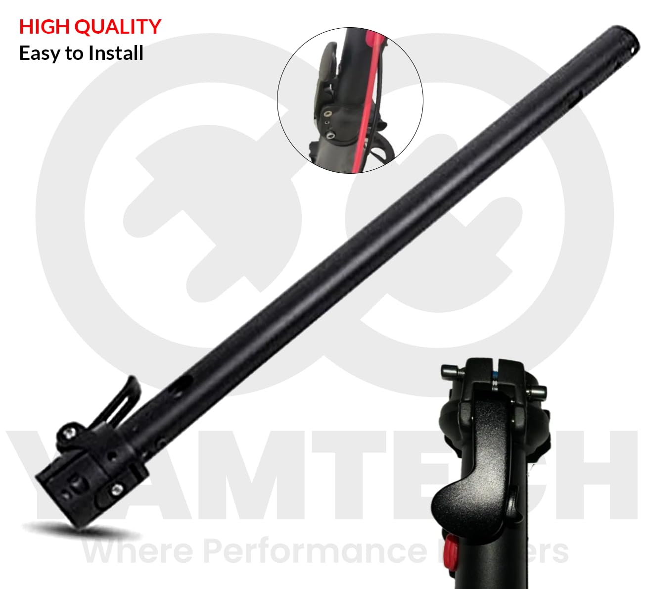 Support Pliable Xiaomi M365/M365 Pro – Alliage Acier Haute Densité, Rouge, Facile à Installer – Pour Trottinette électrique