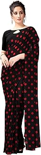 Hritika Poly Georgette Polka Dot Print Saree_(HAL23RYN00043)