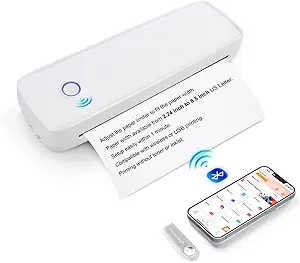 Portable Printers Wireless for Travel, Bluetooth Thermal Printer, Support 8.5''11'' US Letter Size & A4 Thermal Paper, Compatible with Android, iOS & Laptop
