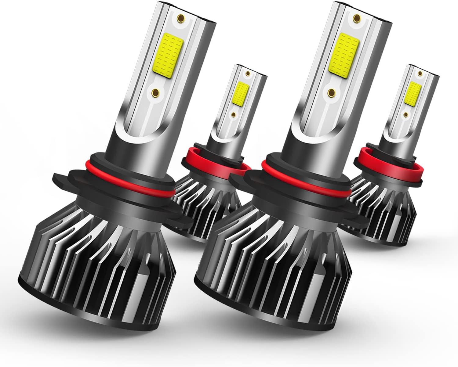 led headlight bulbs, compatible with TOYOTA SIENNA (2011-2020), 9005/HB3 High Beam + H11 Low Beam, Super Bright 6000K Light, Plug and Play, Pack of 4