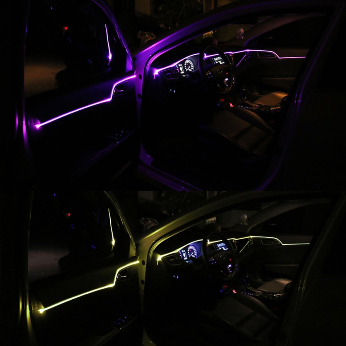 6 PCS Flexible Car LED Rope Lights LED SMD Strip Lights for Door Seat and Decoration Energy Saving