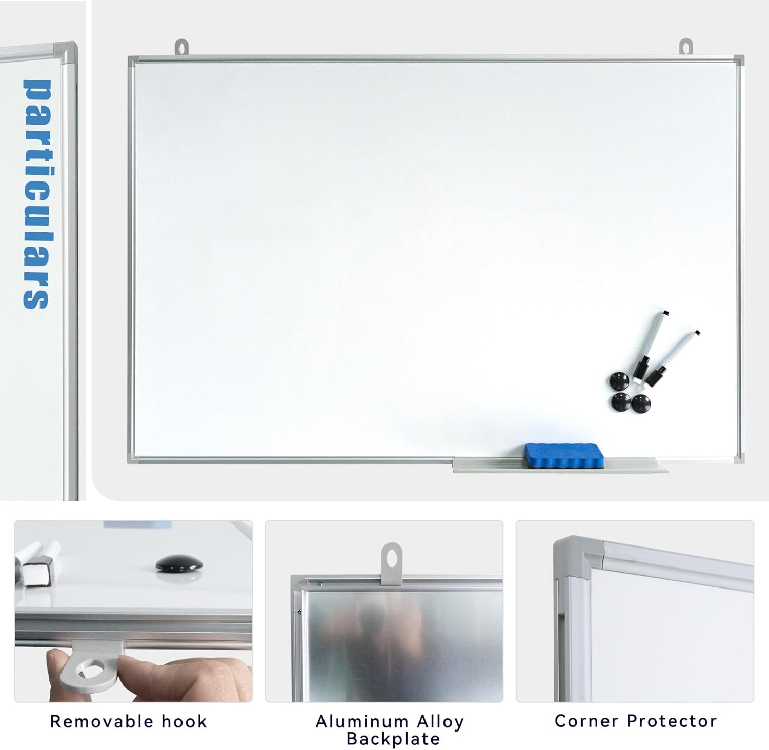 Magnetic White Board 36"X48" Dry Erase Board 36"X48" Hanging whiteboard Wall Mounted Aluminium Frame Whiteboard for Home School Office Kitchen