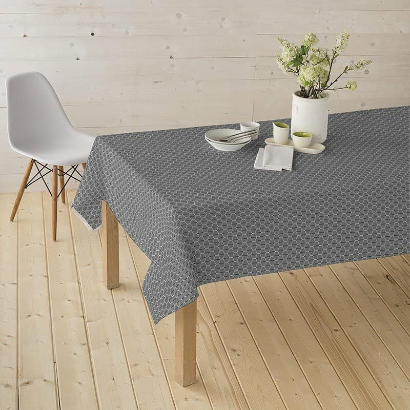 Tovaglia Copritavolo Cerata Tavolo 200x140 cm Resinato Antimacchia Rocciolo, Tovaglia in Cotone Antimacchia, Impermeabile e Antibatterico