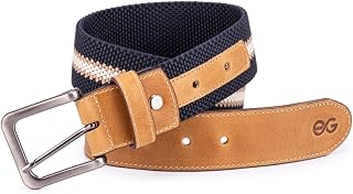 Cinto Masculino com regulagem Couro Legítimo Elástico Casual
