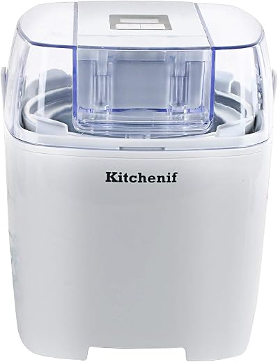 Kitchenif Digital Ice Cream Sorbet Slush &amp; Frozen Yoghurt Maker Machine White 1.5 ltr (1.5 Ltr)