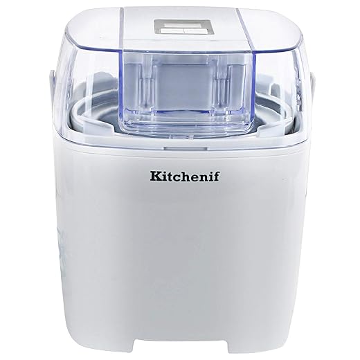 Kitchenif Digital Ice Cream Sorbet Slush & Frozen Yoghurt Maker (1.5 Ltr), White