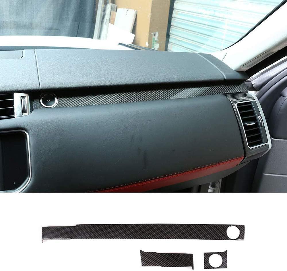 YIWANG 100% Real Carbon Fiber Center Console Passenger Decoration Panel Cover Trim 3Pcs for Land Rover Range Rover Sport 2014-2020 Left Hand Drive Car Accessories (Real Carbon Fiber)