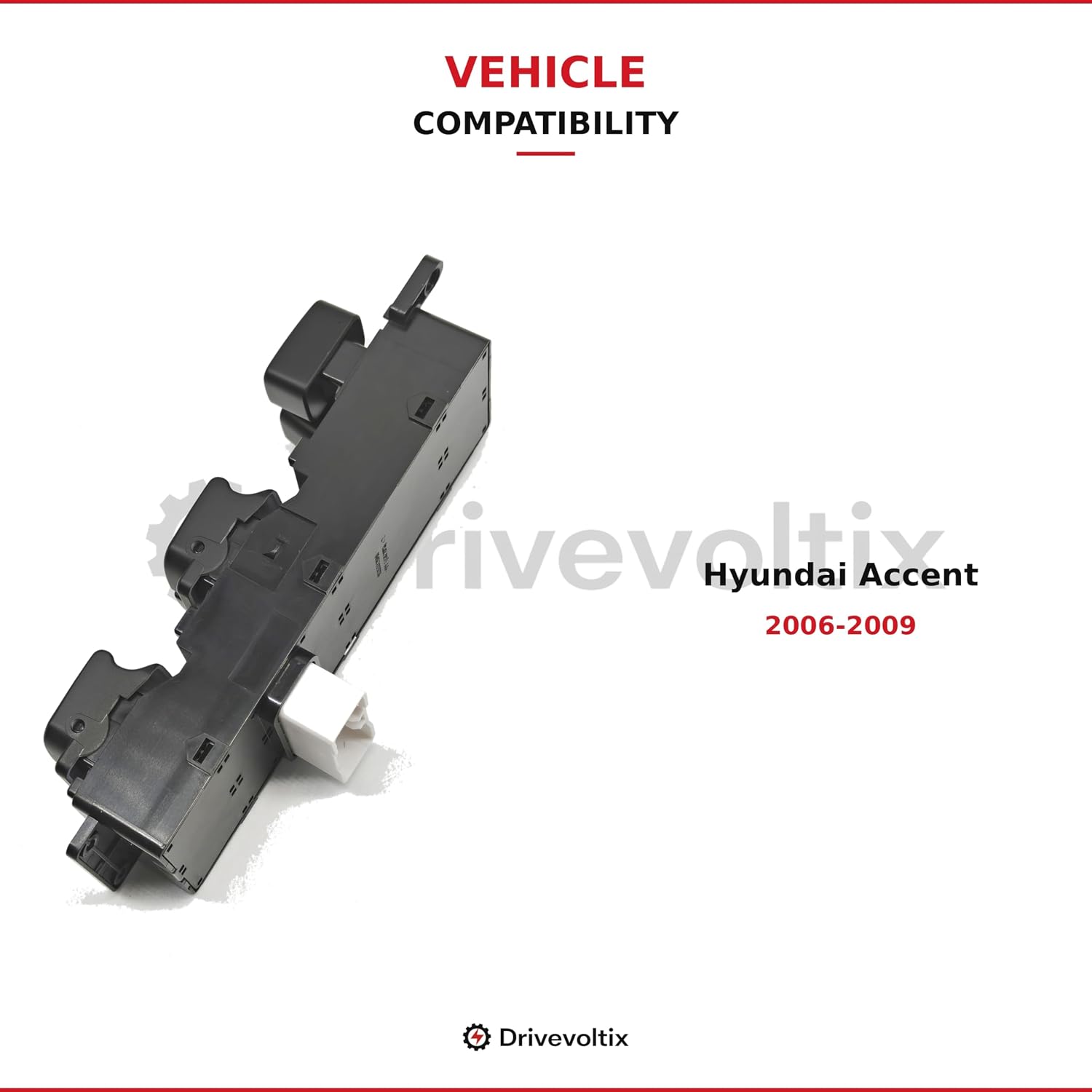 Master Power Window Switch Compatible with Hyundai Accent 2006-2009, Replaces OEM 93570-1E110, 93570-1E110, Auto Down