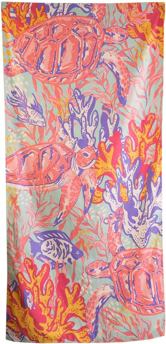 The Royal Standard Microfiber Beach Towel 34x70, Tobago Cays Sky/Peony/Sunburst