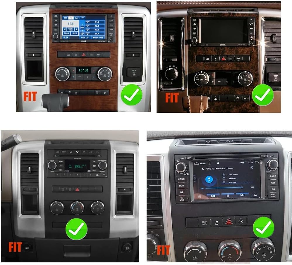 8Core 4GB+64GB Android 15 for Dodge Ram Radio 2009-2012 1500 2500 Compatible Jeep 2005-2011, Dodge 2006-2014,Chrysler 2005-2010 Stereo 10.1" IPS Touchscreen Built-in CarPlay Andriod Auto