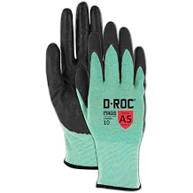 MAGID Heat & Adhesive Resistant Cut Level A5 Work Gloves, 1 PR, Dry Grip Polyurethane Coated, Size 12/L, Reusable, 18-Gauge Aramid Shell GPD824