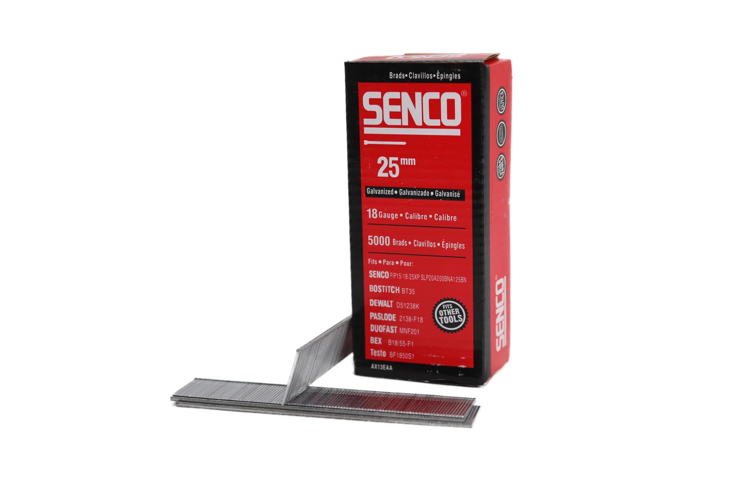 Senco AX13EAAPP 25mm 18G Medium Head Brad Nails 5000pk