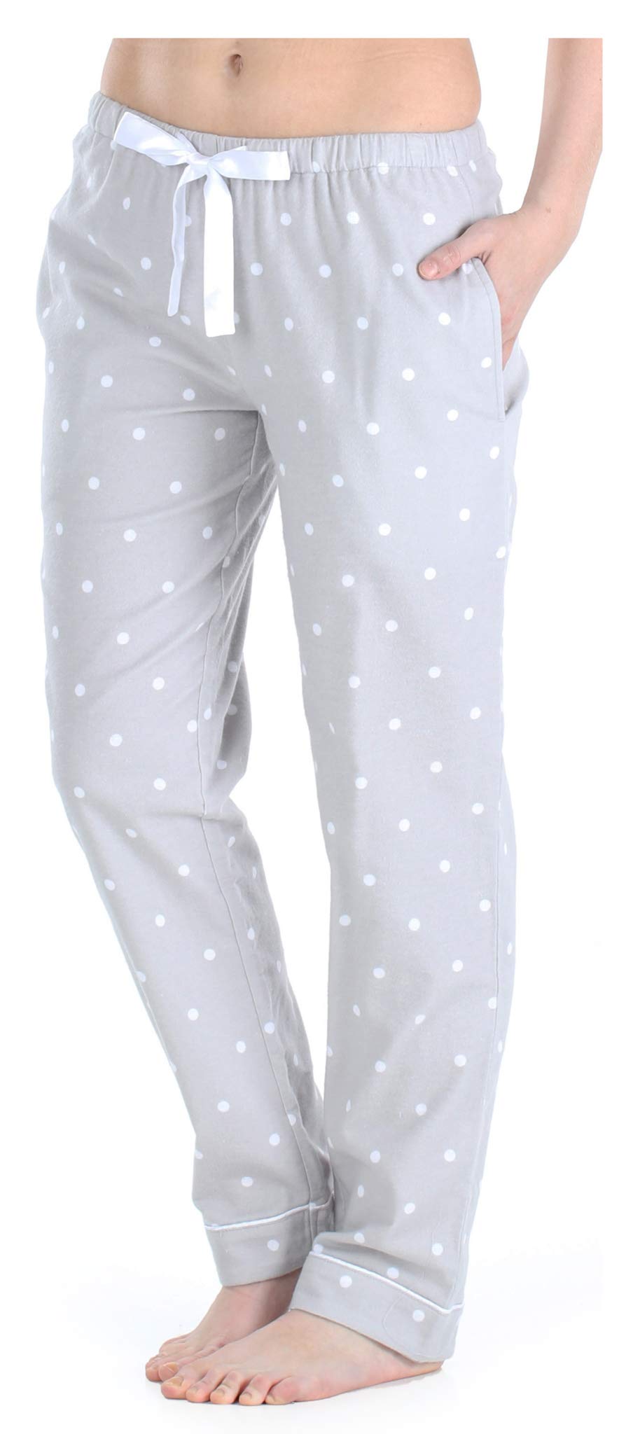 PajamaMania Women's Cotton Flannel Pajama PJ Pants with Pockets