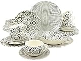 Das Set aus feinstem Steingut besticht vor allem durch sein orientalisches Design, hier in der Trendfarbe „Black“. Ein echter Hingucker für Ihre Tafel!
