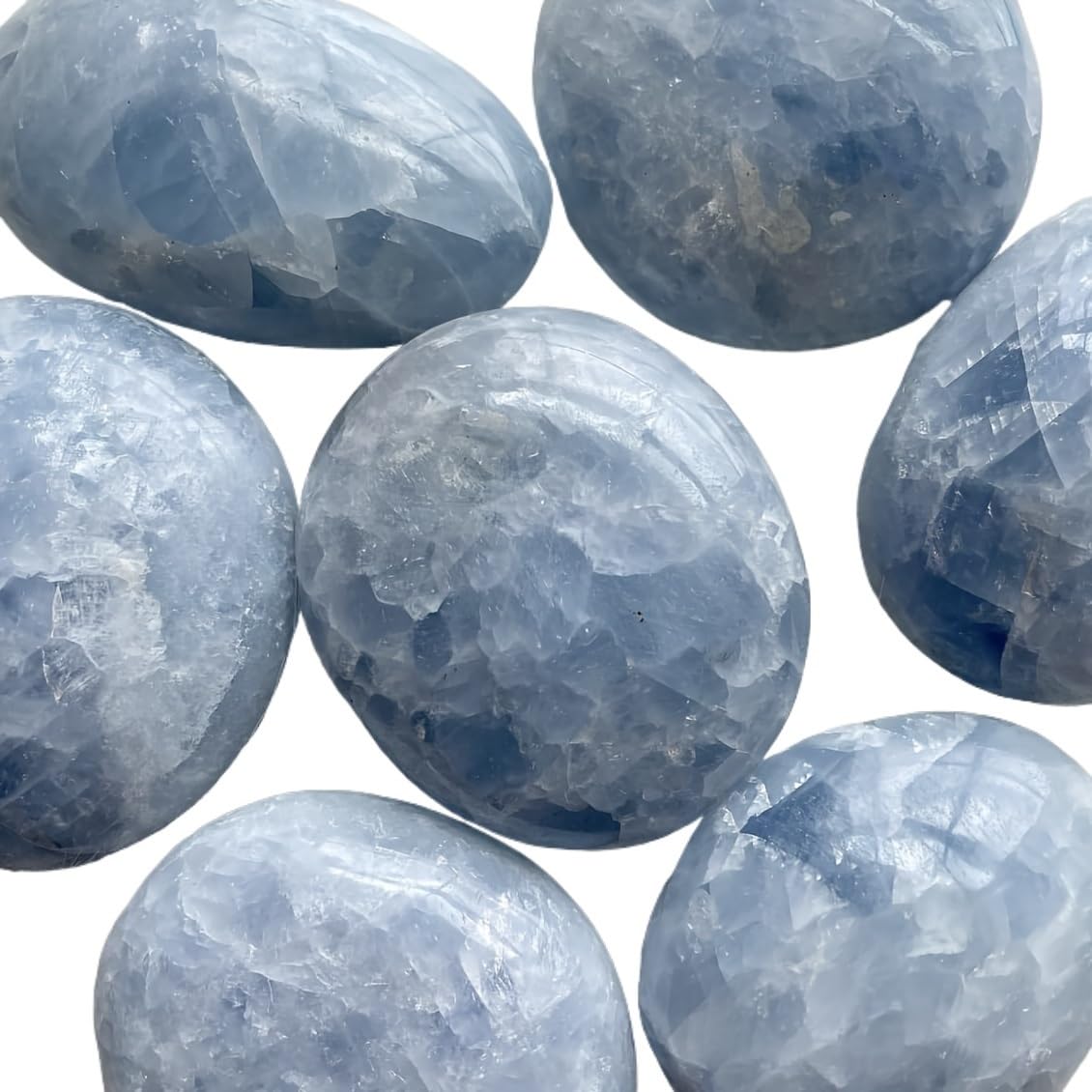 AARTERZZA 1pc 200-300g Celestite Palm Stone Crystal Wood Polished