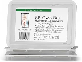 Bezwecken - E.P. Ovals Plus DHEA (3 Pack) - 16 Oval Suppositories - Same Trusted Formula, New Improved Shape - Professionally Formulated to Alleviate Vaginal Dryness in Menopausal Women