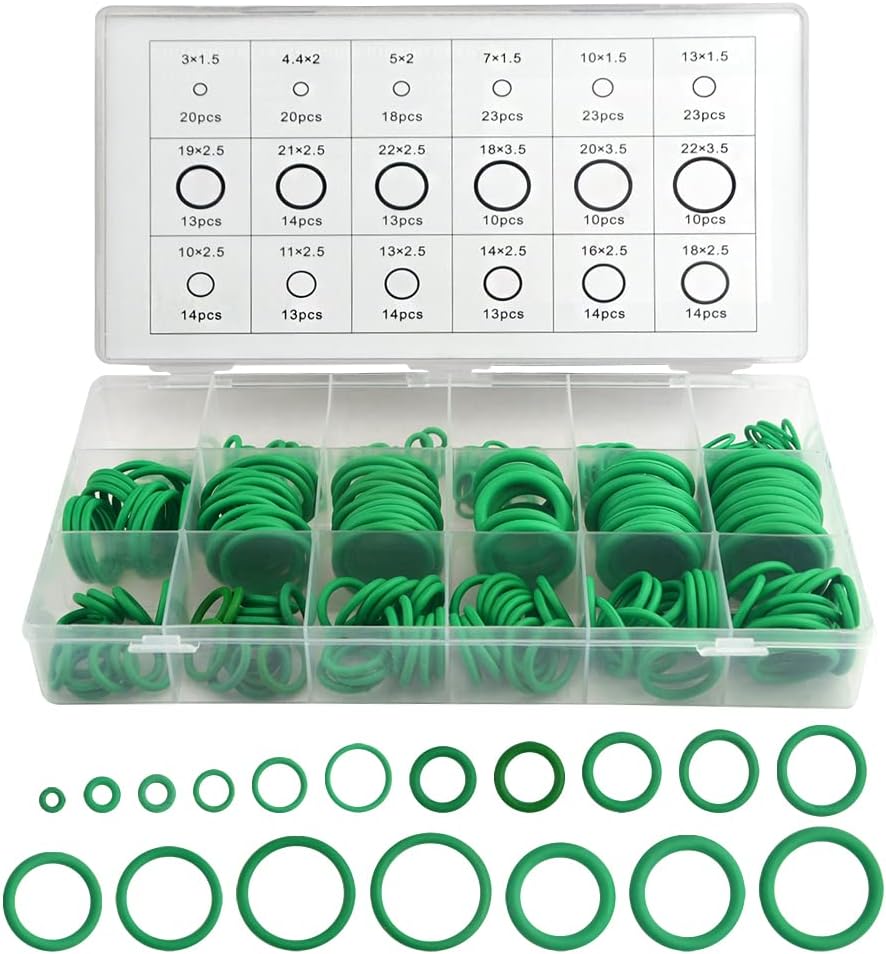 XINGYHENG 279Pcs 18 Sizes Rubber O-Ring Gasket Sealing Ring Repair Box Washer Seal Assortment Set for Plumbing Automotive General Repair