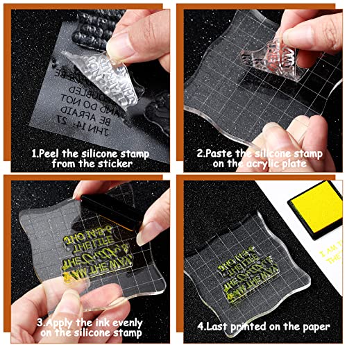 4 Sheets Bible Verse Clear Stamps Set Christian Scrapbooking Stamp Rubber Stamps For Card Making 2 Pieces Acrylic Stamp Blocks Tools With Grid Lines For Diy Scrapbooking Making () #TOP5