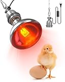 TobeBright Heat Lamp Bulbs for Chickens Coop Brooder with Plug in Cord,On/Off Switch,150 Watt E26 Reptile Heat Lamp Bulb Infrared Red Light for Chicks,Birds,Ducks,Dogs,Cats