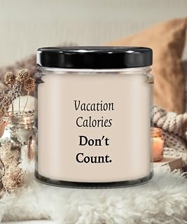Vanilla Scented Candle - Vacation Calories Don't Count - 9oz Jar