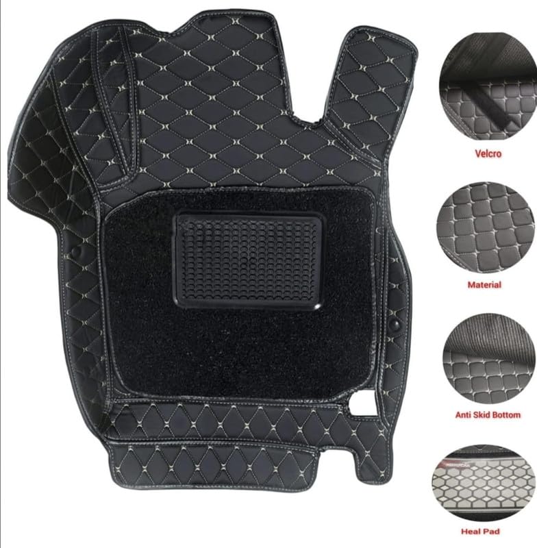 Image of SINEX 7D car mat Full Set for Maruti Suzuki Ignis (Model : 2016-2024) || Luxury Leather Double Car Floor Mat Complete Set || 100% Waterproof and Washable || Color :Silver, Black,