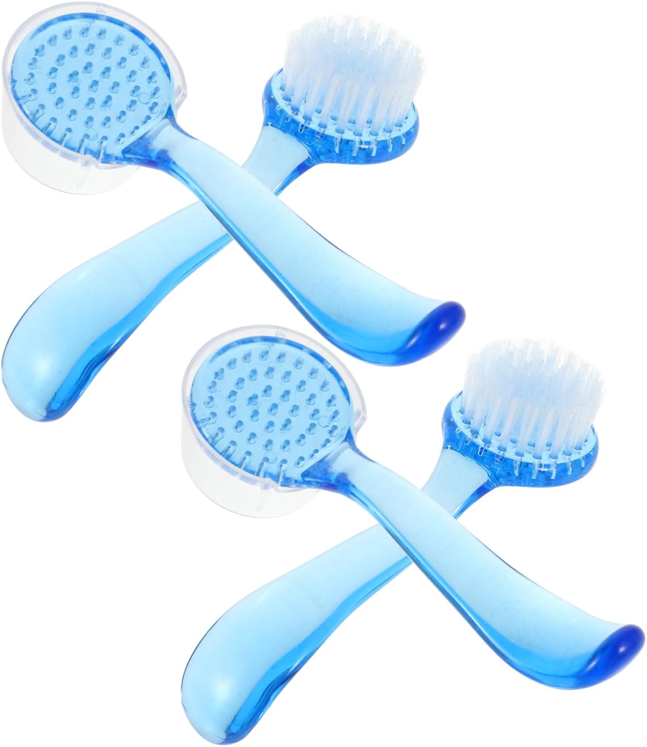 CALLARON 4PCS Deep Pore Cleaning Brush Exfoliating Facial Scrubber for Skin Care Gentle Scrub for All Skin Types Ergonomic Design for Wet Dry Brushing Random Colors