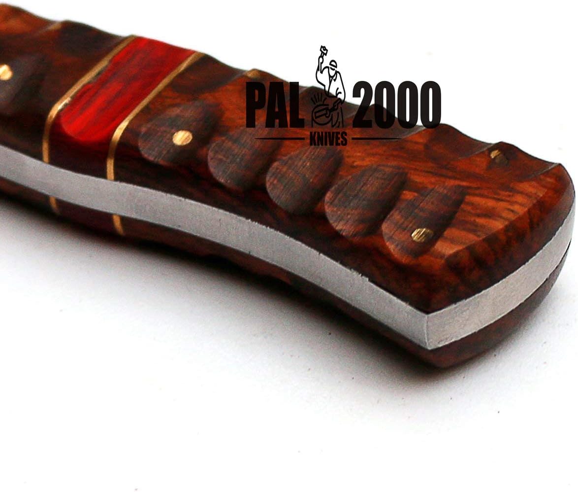 PAL 2000 KNIVES Handmade Damascus Steel 8.4 Inches Hunting Knife with Sheath 8670