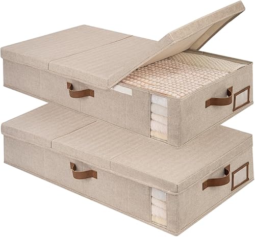StorageWorks Paquete de 2 contenedores de almacenamiento jumbo debajo de la cama con tapas, contenedores de almacenamiento debajo de la cama con